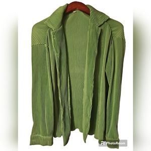 Micro Pleat Polyester Pant Suit